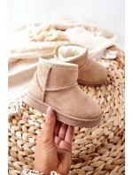 Dětské Teplé Sněhule Semišové béžové Gooby Dětské Teplé Sněhule Semišové béžové Gooby