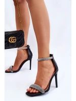 Elegantní Sandály Na Podpatku Černá Patricio