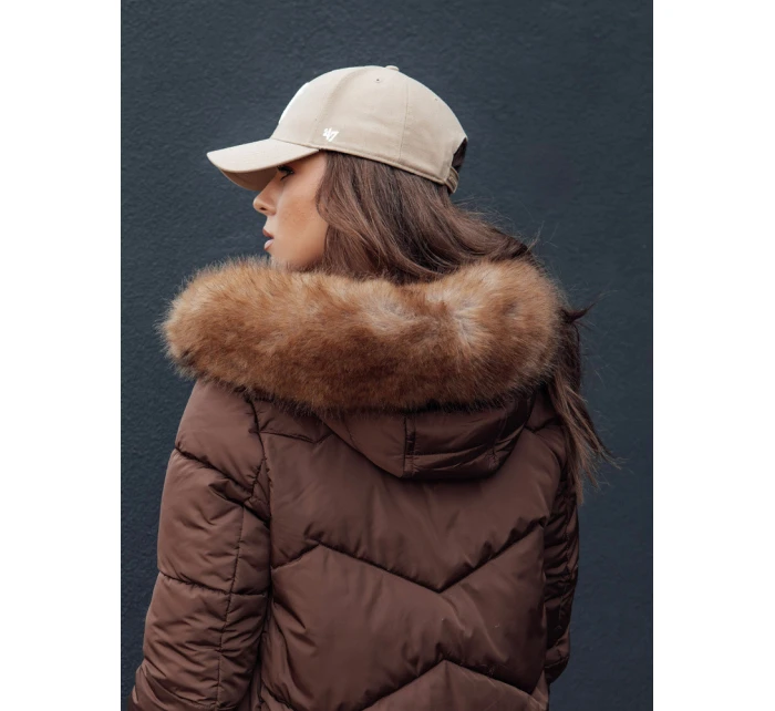 Dámská zimní bunda s kapucí WAYWARD hnědá FashionStreet TY4529