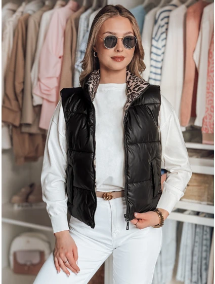 Dámská krátká oboustranná vesta CHIPUFF černá FashionStreet TY4822
