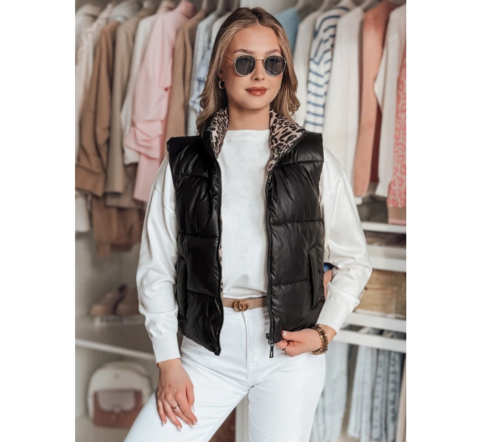 Dámská krátká oboustranná vesta CHIPUFF černá FashionStreet TY4822