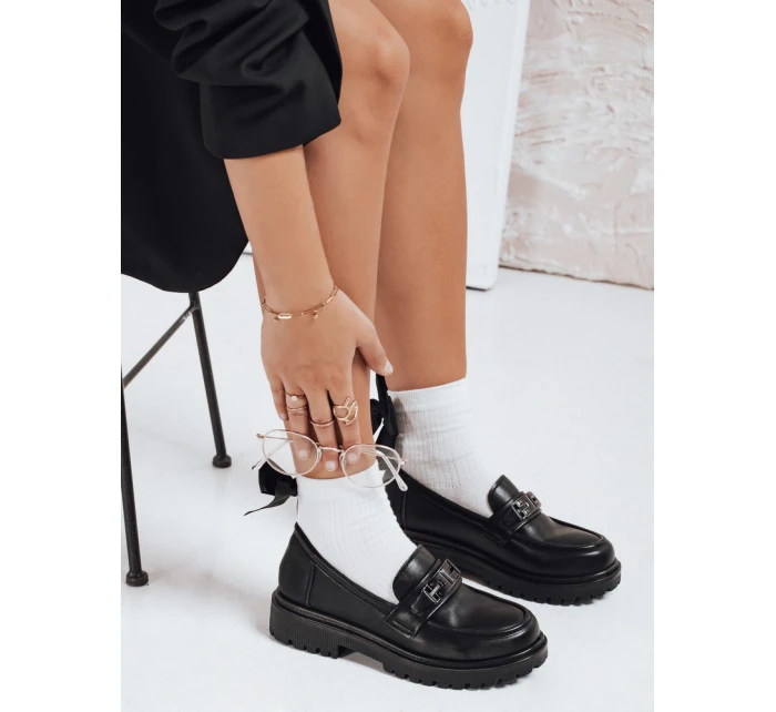 Dámské černé mokasíny Dstreet ZY1127 Dámské černé mokasíny Dstreet ZY1127