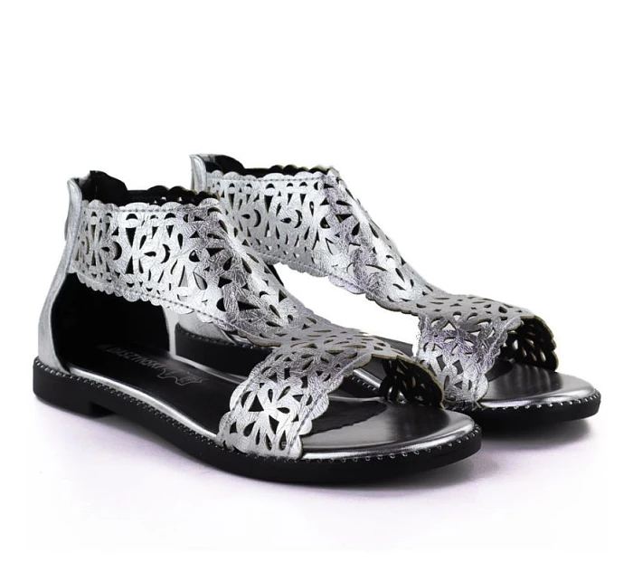 Dámské stříbrné ažurové sandály M.Daszynski MR24148-2 Dámské stříbrné ažurové sandály M.Daszynski MR24148-2