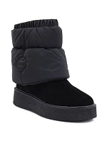Černé kožené sněhové boty na platformě model 22348435 - Big Star Černé kožené sněhové boty na platformě model 22348435 - Big Star