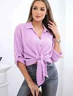 Bavlněná mušelínová košile fioletowy