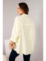 Dámská bavlněná košile s kapsami žlutá