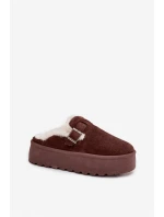 Sněhule S Kožešinou A Přezkou Na Platformě Čokoládové model 21757740 - Boto