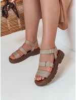 Dámské sandály s přezkami SOLARIA beige FashionStreet ZY0888