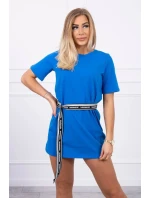 Šaty s ozdobným pruhem chrpově modré barvy Šaty s ozdobným pruhem chrpově modré barvy