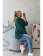 Zateplená mikina s patentkami tmavě zelená