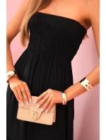 Dámské viskózové šaty s elastickým topem černá Dámské viskózové šaty s elastickým topem černá