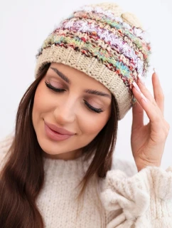 Dámská zimní vlněná čepice s ozdobnými krystalky K399 černá