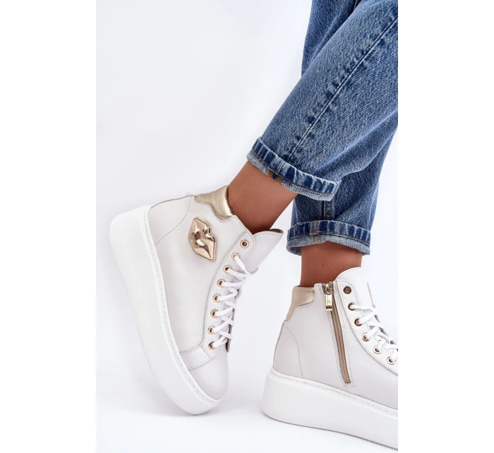 Dámské vysoké tenisky na zip Lemar bílé model 21637631 - Boto Dámské vysoké tenisky na zip Lemar bílé model 21637631 - Boto