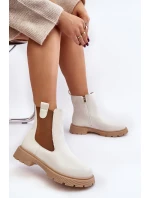 Dámské kozačky na zip Bílé model 21642006 - Boto
