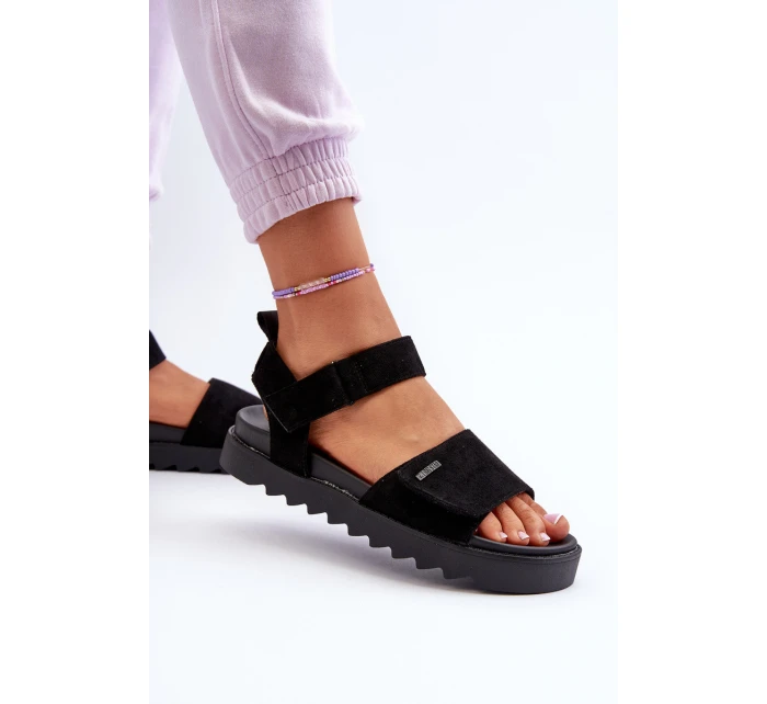 Dámské Semišové Sandály Na Platformě Big Star model 21655456 Černé - Big Star Shoes Dámské Semišové Sandály Na Platformě Big Star model 21655456 Černé - Big Star Shoes
