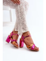 Ekologické kožené sandály na vysokém podpatku fuchsie Abilica Ekologické kožené sandály na vysokém podpatku fuchsie Abilica