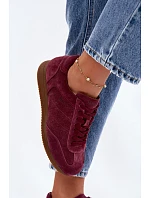 Tenisky z pravé semišové kůže Big Star TT274227 Bordó