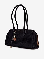 Eko semišová kabelka s přívěskem Černá Noelia