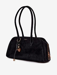 Eko semišová kabelka s přívěskem Černá model 22111500 - Flora&Co