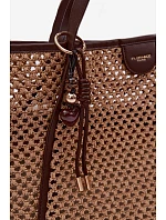 Pletená taška typu s přívěskem Velká hnědá model 22111696 - Flora&Co