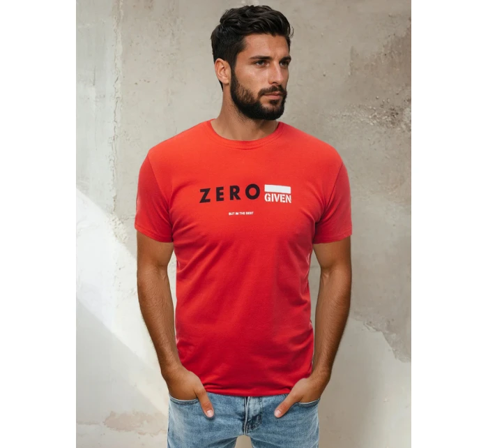 Pánské tričko s potiskem červené FashionStreet RX4742