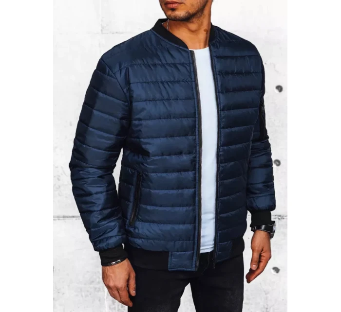 Pánská prošívaná bunda bomber navy blue FashionStreet TX4416