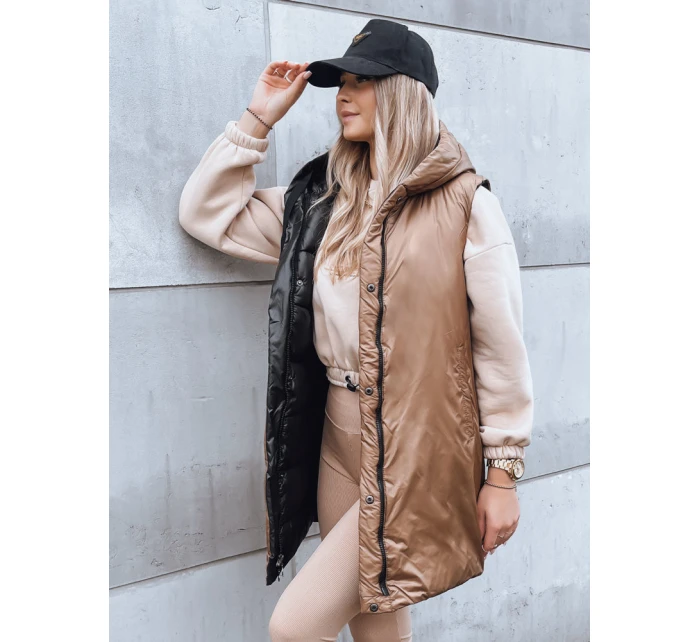 Dámská dlouhá prošívaná zimní vesta NOMADNECTAR černá FashionStreet TY3843 Dámská dlouhá prošívaná zimní vesta NOMADNECTAR černá FashionStreet TY3843