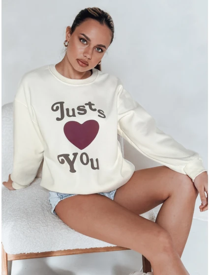 Dámská mikina s potiskem JUST LOVE YOU béžová FashionStreet BY1476