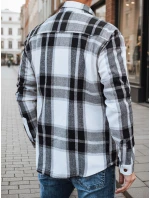 Pánská černobílá kostkovaná flanelová košile FashionStreet DX2673
