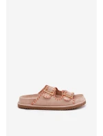 Dámské Pantofle S Přezkami A Ozdobným Béžové model 21696569 - Boto Dámské Pantofle S Přezkami A Ozdobným Béžové model 21696569 - Boto