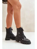 Dámské Workery Boty S Ozdobami Eko Kožené Černé Cadenilla Dámské Workery Boty S Ozdobami Eko Kožené Černé Cadenilla