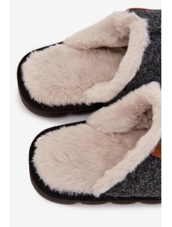 Pánské chlupaté papuče – černé Darielle