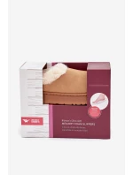 Dámské pantofle s kožíškem – camel Eveline Dámské pantofle s kožíškem – camel Eveline