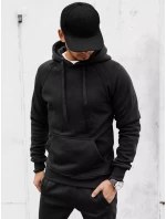 Pánská mikina s kapucí černá FashionStreet BX5559 Pánská mikina s kapucí černá FashionStreet BX5559