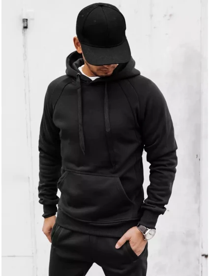 Pánská mikina s kapucí černá FashionStreet BX5559 Pánská mikina s kapucí černá FashionStreet BX5559