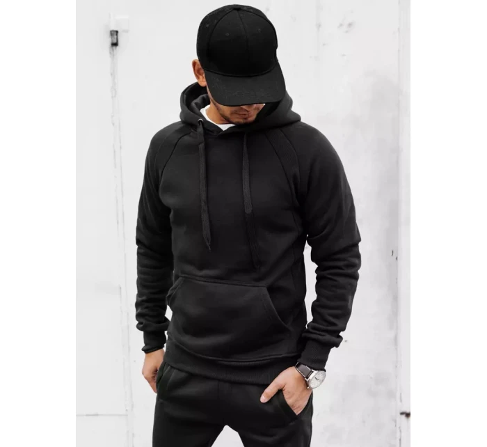 Pánská mikina s kapucí černá FashionStreet BX5559 Pánská mikina s kapucí černá FashionStreet BX5559