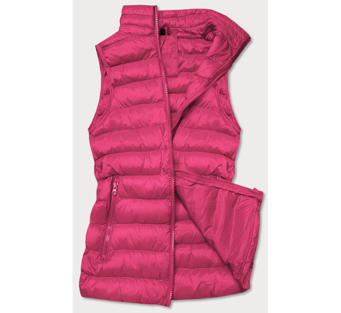 Krátká růžová dámská prošívaná vesta model 16279840 - J.STYLE