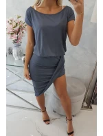 Asymetrické grafitové šaty