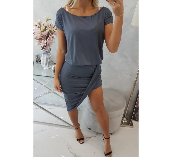 Asymetrické grafitové šaty