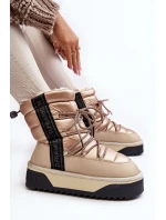 Dámské sněhové boty s podrážkou Bežové model 21640524 - D.Franklin Dámské sněhové boty s podrážkou Bežové model 21640524 - D.Franklin
