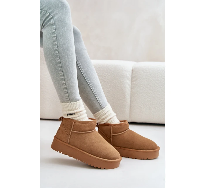 Dámské Velurové Sněhule Na Platformě Camel model 21670462 - Boto Dámské Velurové Sněhule Na Platformě Camel model 21670462 - Boto