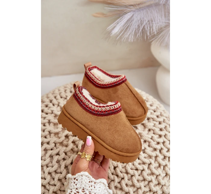 Sněhové Boty Dětské Na Platformě Zateplené Kožíškem Camel model 21672317 - Boto Sněhové Boty Dětské Na Platformě Zateplené Kožíškem Camel model 21672317 - Boto
