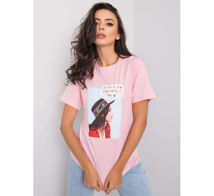 Dámské růžové tričko s potiskem
