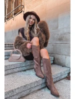 Dámské kotníkové kovbojky na podpatku Esmira z eko‑zamszu – hnědé Dámské kotníkové kovbojky na podpatku Esmira z eko‑zamszu – hnědé