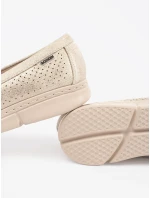 Luxusní zlaté dámské  mokasíny bez podpatku