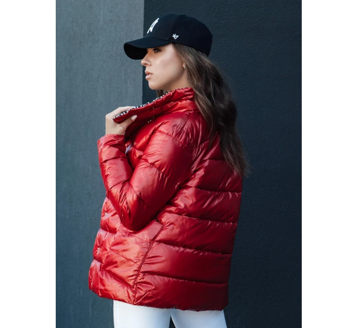 Dámská přechodná prošívaná bunda červená model 21979176 - Dstreet