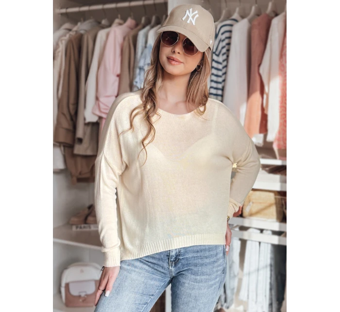 Dámský oversize hladký svetr SENZIA peach FashionStreet MY2446