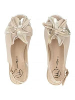 Dámské kožené sandály na platformě béžové Filippo DS7045/26