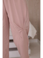 Kalhoty new punto s kapsami pudrově růžová