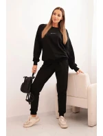 Dámská bavlněná souprava s potiskem Minimal černý Dámská bavlněná souprava s potiskem Minimal černý